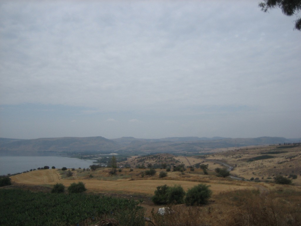A view of the Sea of Galilee from the Mount of Beatitudes